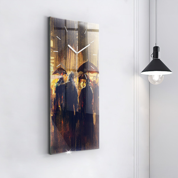 Modern vertical wall clock Impressionism in art Market Square