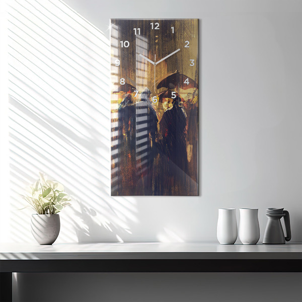 Modern vertical wall clock Impressionism in art Market Square