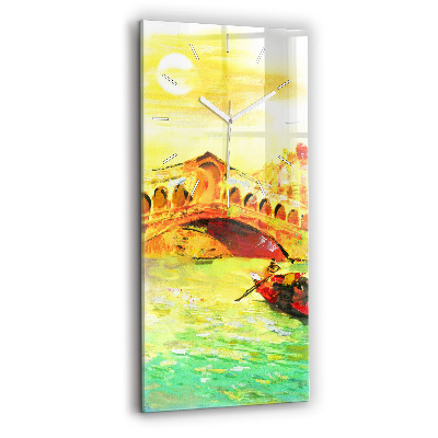 Modern vertical wall clock Venice Rialto Bridge