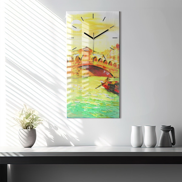 Modern vertical wall clock Venice Rialto Bridge