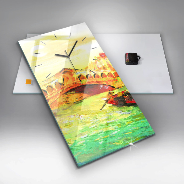 Modern vertical wall clock Venice Rialto Bridge