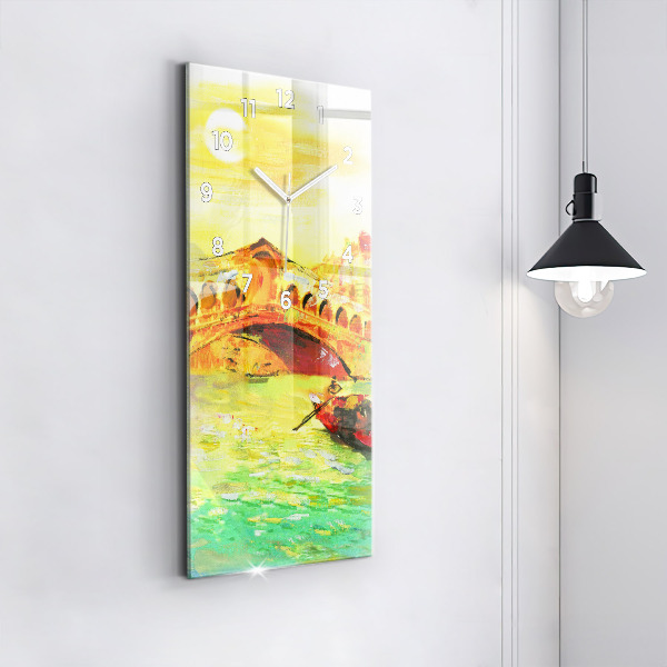 Modern vertical wall clock Venice Rialto Bridge