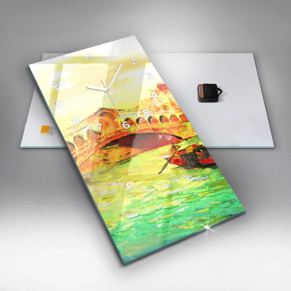 Modern vertical wall clock Venice Rialto Bridge