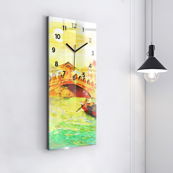 Modern vertical wall clock Venice Rialto Bridge