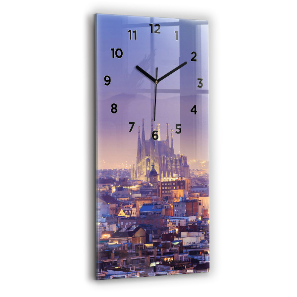 Modern vertical wall clock View of Barcelona