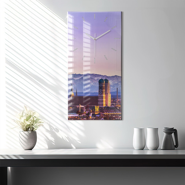 Modern vertical wall clock German Alps Munich