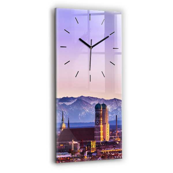 Modern vertical wall clock German Alps Munich