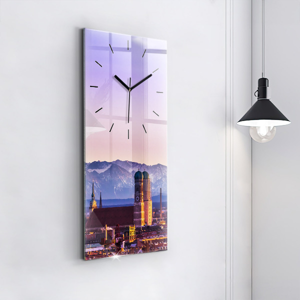 Modern vertical wall clock German Alps Munich