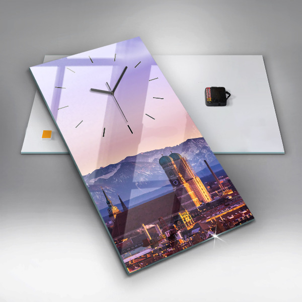 Modern vertical wall clock German Alps Munich