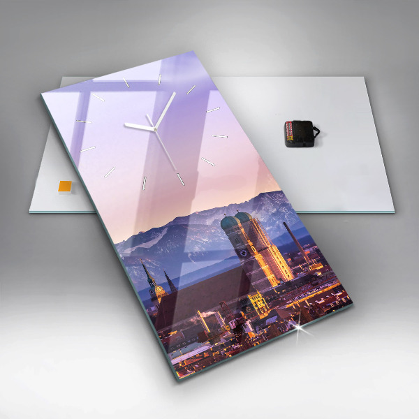 Modern vertical wall clock German Alps Munich
