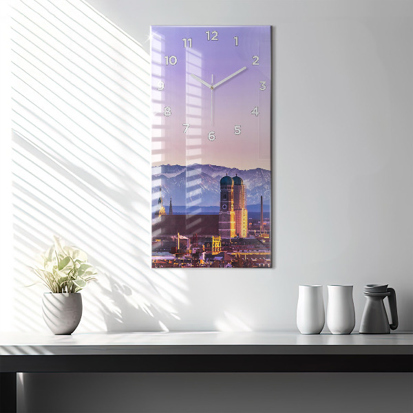 Modern vertical wall clock German Alps Munich