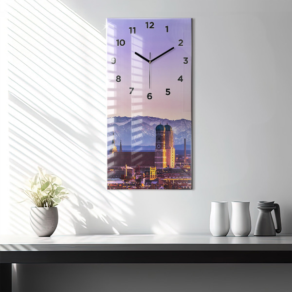 Modern vertical wall clock German Alps Munich