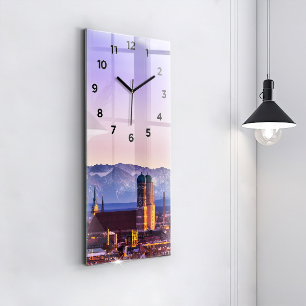 Modern vertical wall clock German Alps Munich