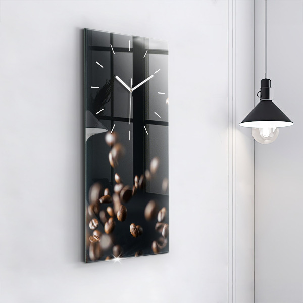 Modern vertical wall clock Coffee beans