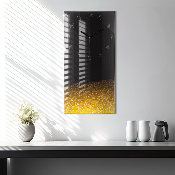 Modern vertical wall clock Orange juice