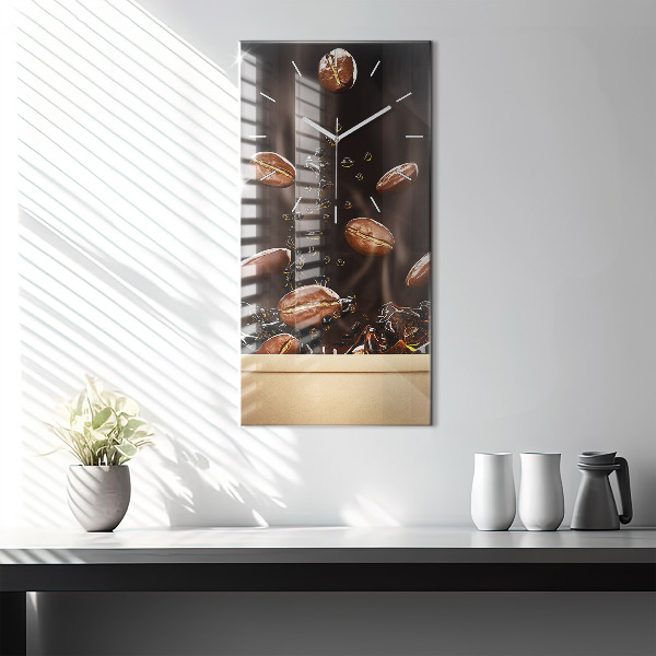 Modern vertical wall clock Hot coffee