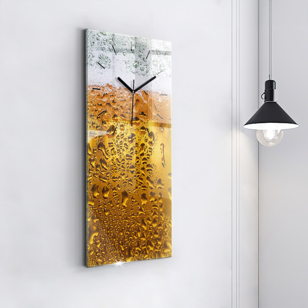 Modern vertical wall clock A mug of beer
