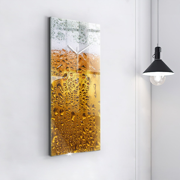Modern vertical wall clock A mug of beer