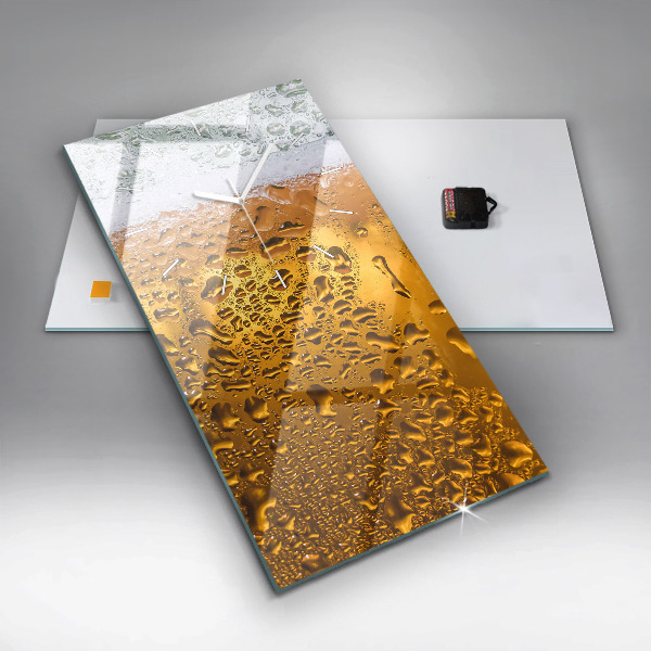 Modern vertical wall clock A mug of beer