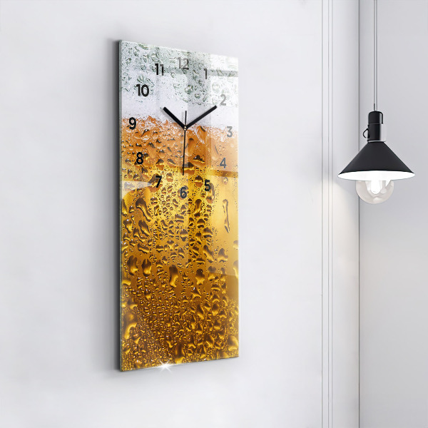 Modern vertical wall clock A mug of beer