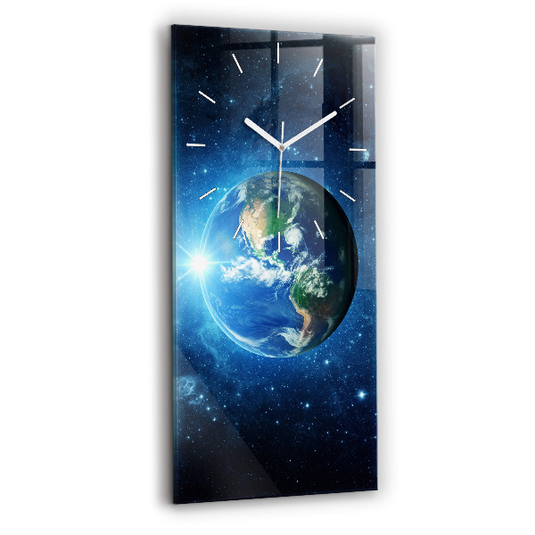 Modern vertical wall clock Earth and Galaxy – NASA