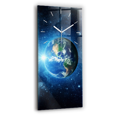Modern vertical wall clock Earth and Galaxy – NASA