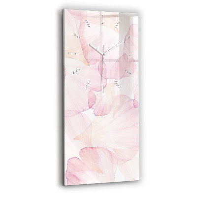 Modern vertical wall clock Watercolor petals