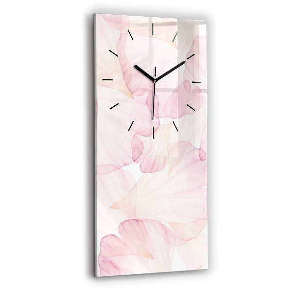 Modern vertical wall clock Watercolor petals
