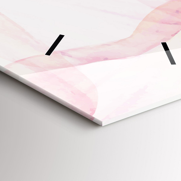 Modern vertical wall clock Watercolor petals