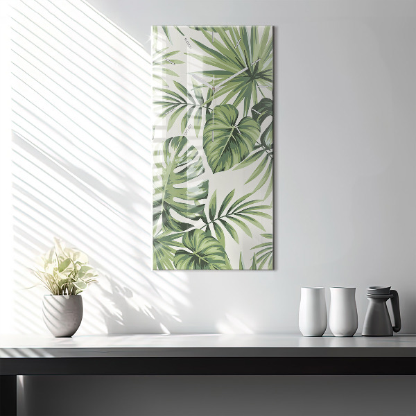 Modern vertical wall clock Tropical pattern