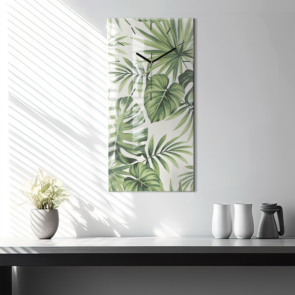 Modern vertical wall clock Tropical pattern