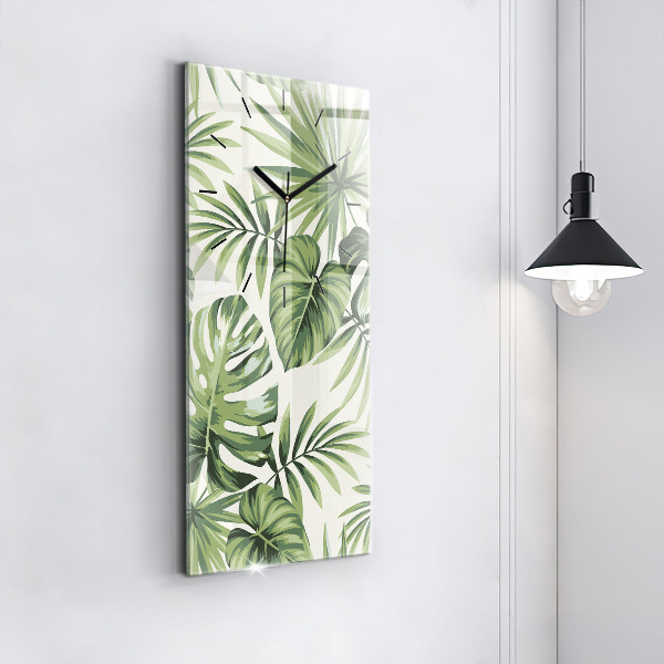 Modern vertical wall clock Tropical pattern