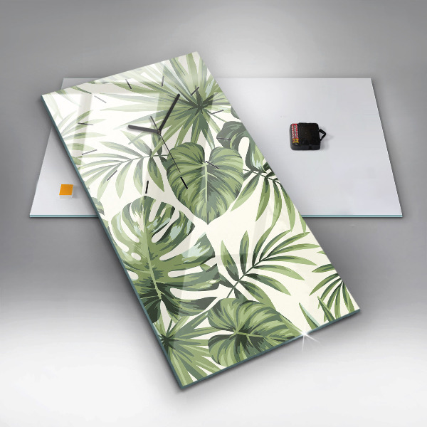 Modern vertical wall clock Tropical pattern