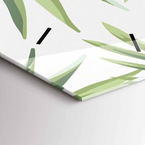 Modern vertical wall clock Tropical pattern