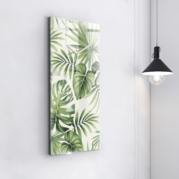 Modern vertical wall clock Tropical pattern