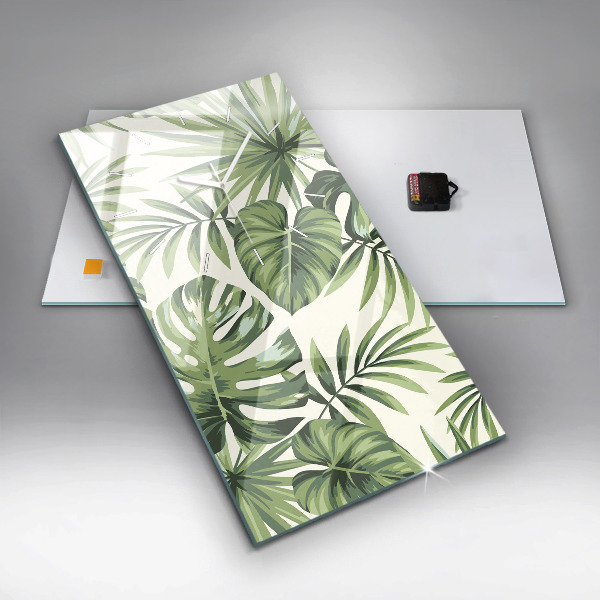 Modern vertical wall clock Tropical pattern