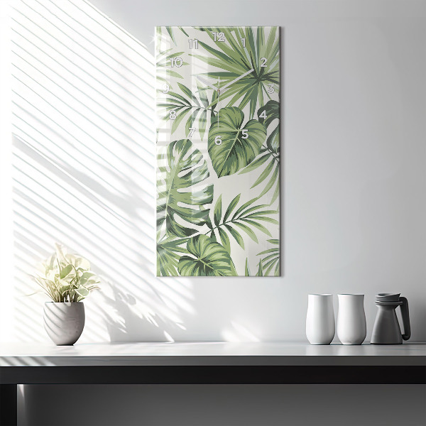 Modern vertical wall clock Tropical pattern