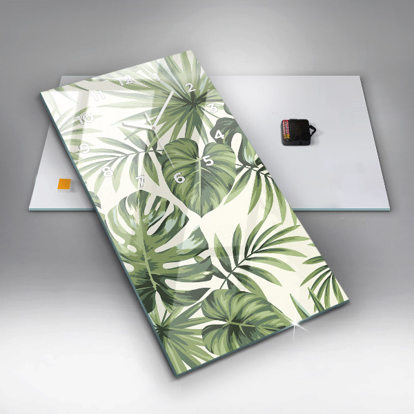 Modern vertical wall clock Tropical pattern