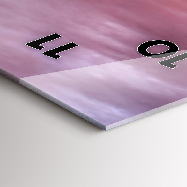 Modern vertical wall clock Old windmill in Santorini