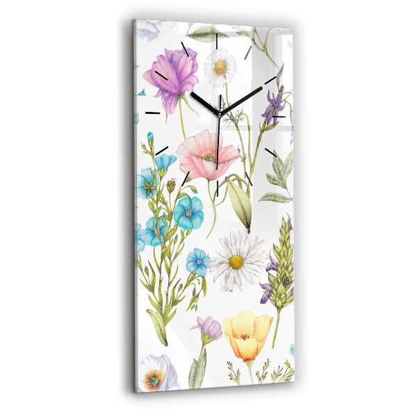 Modern vertical wall clock Flower Composition