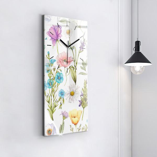 Modern vertical wall clock Flower Composition