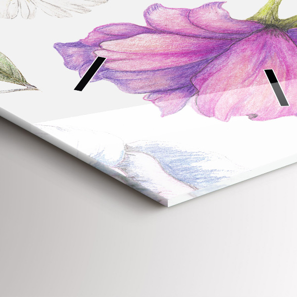 Modern vertical wall clock Flower Composition