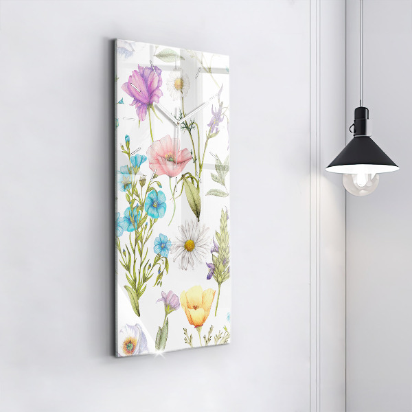 Modern vertical wall clock Flower Composition