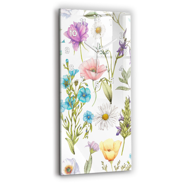 Modern vertical wall clock Flower Composition