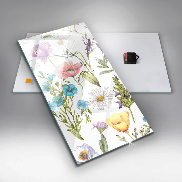 Modern vertical wall clock Flower Composition