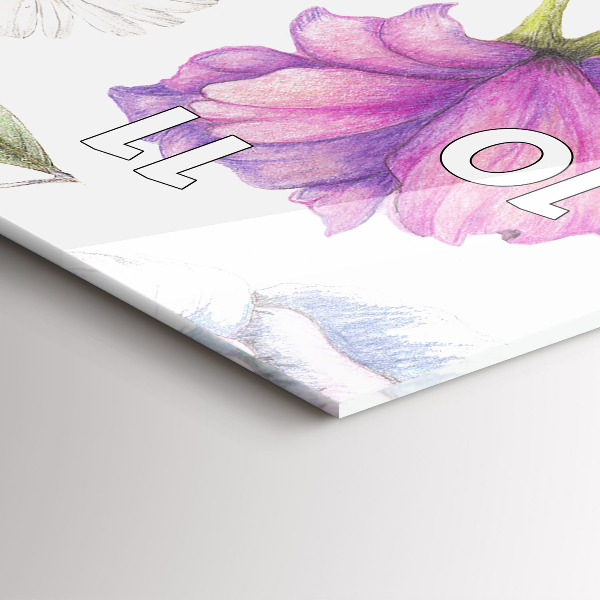 Modern vertical wall clock Flower Composition
