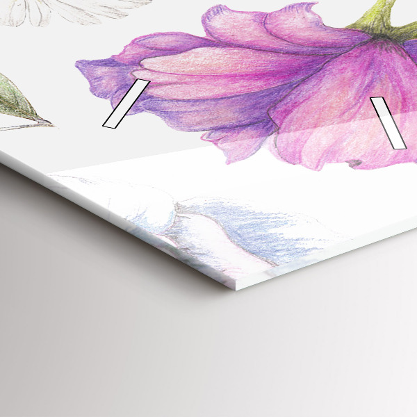 Modern vertical wall clock Flower Composition
