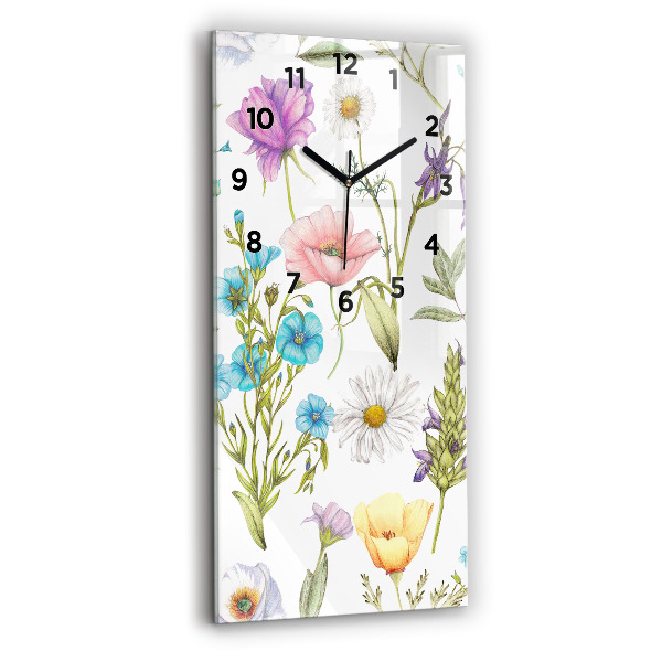 Modern vertical wall clock Flower Composition