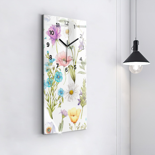 Modern vertical wall clock Flower Composition