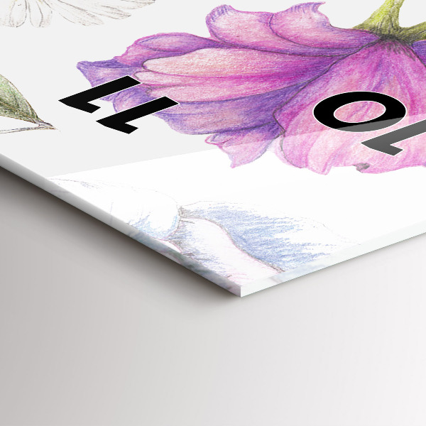 Modern vertical wall clock Flower Composition